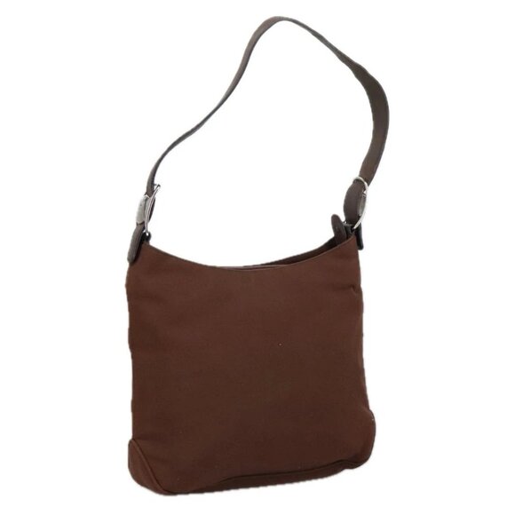 Salvatore Ferragamo Shoulder Bag Canvas Leather Brown Silver Auth bs19509 - Picture 1 of 16